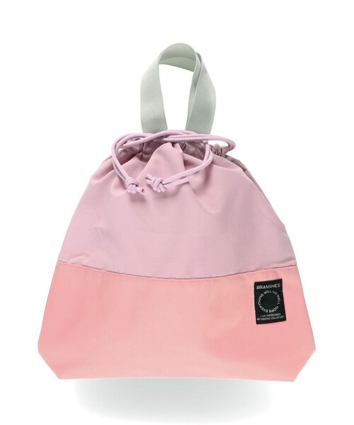 BRANSHES(ブランシェス)の「持ち手付きマルチ巾着(大)(バックパック/リュック・キッズ・ブラック/アイボリー/ブルーグレー/ラベンダー・FREE)」の1枚目の写真
