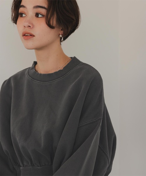 titivate（ティティベイト）の「ピグメント裏毛カットソースウェット（スウェット・レディース・チャコール/アイボリー・M/L/XL）」の13枚目の写真