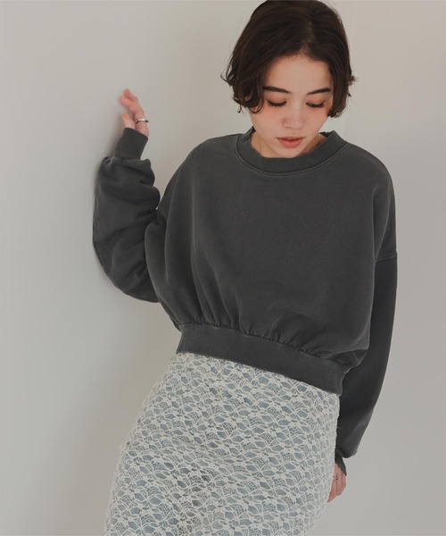 titivate（ティティベイト）の「ピグメント裏毛カットソースウェット（スウェット・レディース・チャコール/アイボリー・M/L/XL）」の14枚目の写真