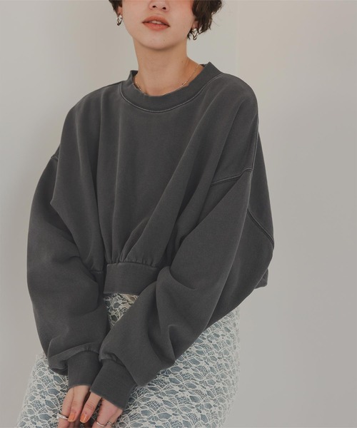 titivate（ティティベイト）の「ピグメント裏毛カットソースウェット（スウェット・レディース・チャコール/アイボリー・M/L/XL）」の16枚目の写真