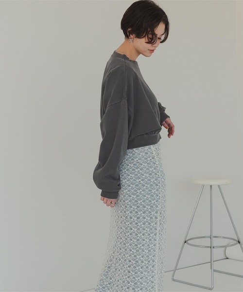 titivate（ティティベイト）の「ピグメント裏毛カットソースウェット（スウェット・レディース・チャコール/アイボリー・M/L/XL）」の17枚目の写真