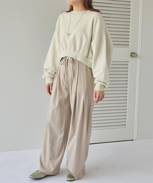 titivate（ティティベイト）の「ピグメント裏毛カットソースウェット（スウェット・レディース・チャコール/アイボリー・M/L/XL）」の3枚目の写真