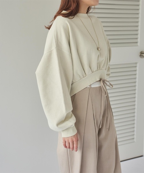 titivate（ティティベイト）の「ピグメント裏毛カットソースウェット（スウェット・レディース・チャコール/アイボリー・M/L/XL）」の5枚目の写真