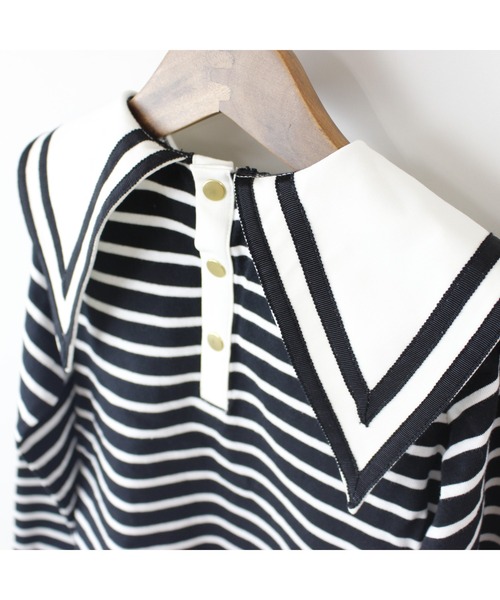 Tシャツ・カットソー Ring Zipper Border Collar T Shirt (2color) MULTI BORDER T-SHIRTS (2 colors) | NNBF