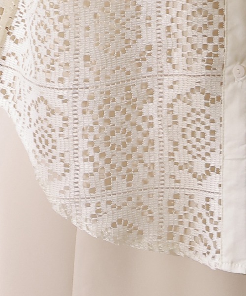 Lace Ladies(レースレディース)の「フレンチ カットレース 長袖 フレア ブラウス(シャツ/ブラウス・レディース・アイボリー/ブラック・FREE)」の13枚目の写真