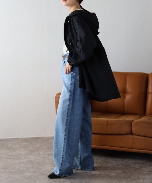 Fizz（フィズ）の「ゆったりドロストフード付きブルゾン（ナイロンジャケット・レディース・ブラック/アイボリー/ライトカーキ・M）」の12枚目の写真