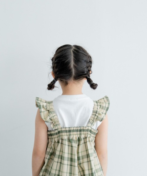 LOWRYS FARM（ローリーズファーム）の「ホップサックフリルサロペ　 241726（サロペット/オーバーオール・キッズ・ブラウン/グリーン/グレー・110cm/120cm/130cm/140cm/150cm）」の7枚目の写真