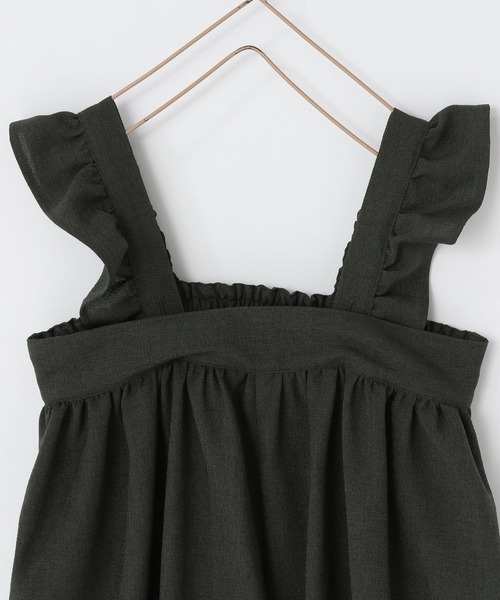 LOWRYS FARM（ローリーズファーム）の「ホップサックフリルサロペ　 241726（サロペット/オーバーオール・キッズ・ブラウン/グリーン/グレー・110cm/120cm/130cm/140cm/150cm）」の10枚目の写真