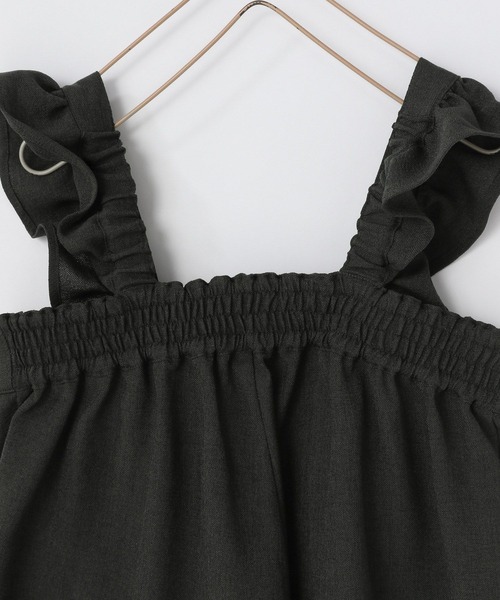 LOWRYS FARM（ローリーズファーム）の「ホップサックフリルサロペ　 241726（サロペット/オーバーオール・キッズ・ブラウン/グリーン/グレー・110cm/120cm/130cm/140cm/150cm）」の14枚目の写真