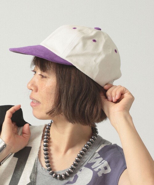 BEAMS BOY(ビームスボーイ)の「WINNER CAPS / スエード & ツイル キャップ(キャップ・レディース・ピンク/パープル・ONE SIZE)」の2枚目の写真