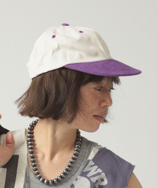 BEAMS BOY(ビームスボーイ)の「WINNER CAPS / スエード & ツイル キャップ(キャップ・レディース・ピンク/パープル・ONE SIZE)」の4枚目の写真