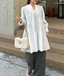 efill | Vネック ティアード チュニック ワンピース / ドレス(ワンピース)