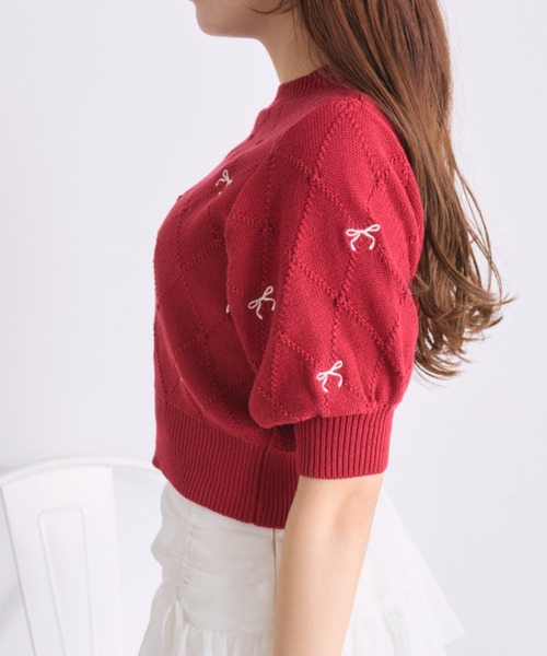 OLIVE des OLIVE(オリーブデオリーブ)の「リボン刺繍ニット(ニット/セーター・レディース・オフホワイト/トップグレー/ピンク/レッド・FREE)」の18枚目の写真