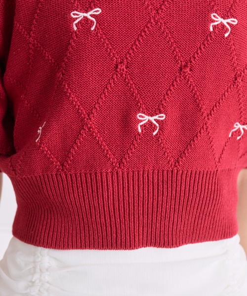 OLIVE des OLIVE(オリーブデオリーブ)の「リボン刺繍ニット(ニット/セーター・レディース・オフホワイト/トップグレー/ピンク/レッド・FREE)」の13枚目の写真