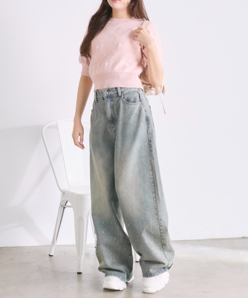 OLIVE des OLIVE(オリーブデオリーブ)の「リボン刺繍ニット(ニット/セーター・レディース・オフホワイト/トップグレー/ピンク/レッド・FREE)」の15枚目の写真