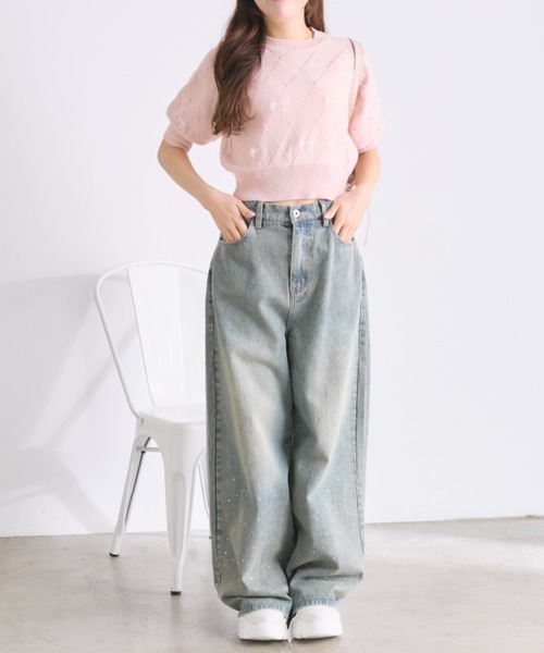 OLIVE des OLIVE(オリーブデオリーブ)の「リボン刺繍ニット(ニット/セーター・レディース・オフホワイト/トップグレー/ピンク/レッド・FREE)」の16枚目の写真