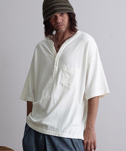 EGO TRIPPING(エゴトリッピング)の「mt9491- QUENCH ヘンリーネックTシャツ(Tシャツ/カットソー・メンズ・ホワイト/ブラック/グレー・46/48)」の4枚目の写真