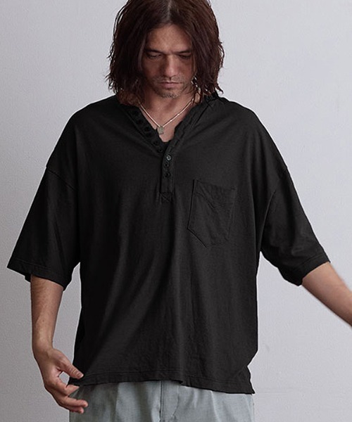 EGO TRIPPING(エゴトリッピング)の「mt9491- QUENCH ヘンリーネックTシャツ(Tシャツ/カットソー・メンズ・ホワイト/ブラック/グレー・46/48)」の10枚目の写真