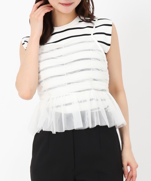 ミッシュマッシュ MISCH MASCH 2025春夏新作カップ付きキャミソール/MM518202 （WHITE） ミッシュマッシュ MISCH MASCH 2025春夏新作カップ付き