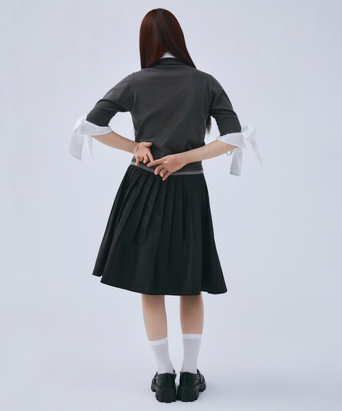 EIMY ISTOIRE(エイミーイストワール)の「シャツドッキングレイヤードニット(ニット/セーター・レディース・ネイビー/グレー/ピンク・F)」の11枚目の写真