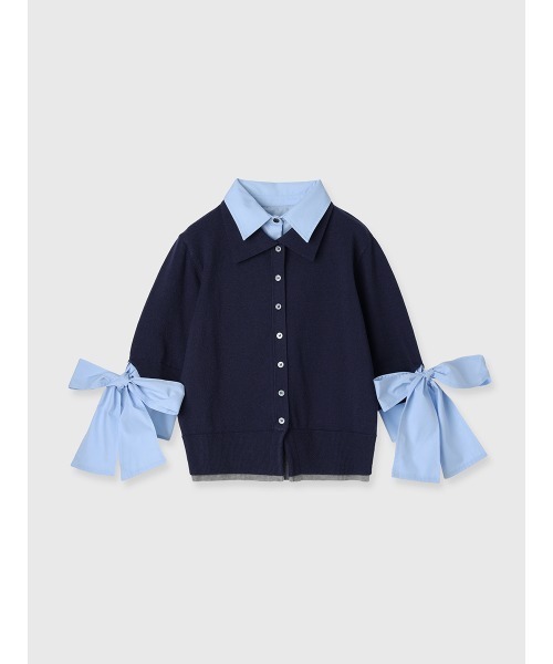 EIMY ISTOIRE(エイミーイストワール)の「シャツドッキングレイヤードニット(ニット/セーター・レディース・ネイビー/グレー/ピンク・F)」の16枚目の写真