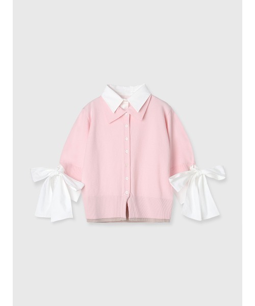 EIMY ISTOIRE(エイミーイストワール)の「シャツドッキングレイヤードニット(ニット/セーター・レディース・ネイビー/グレー/ピンク・F)」の17枚目の写真