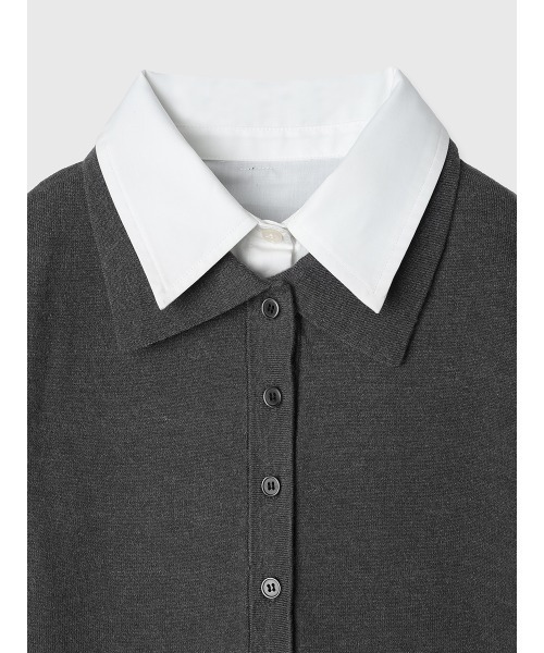 EIMY ISTOIRE(エイミーイストワール)の「シャツドッキングレイヤードニット(ニット/セーター・レディース・ネイビー/グレー/ピンク・F)」の20枚目の写真