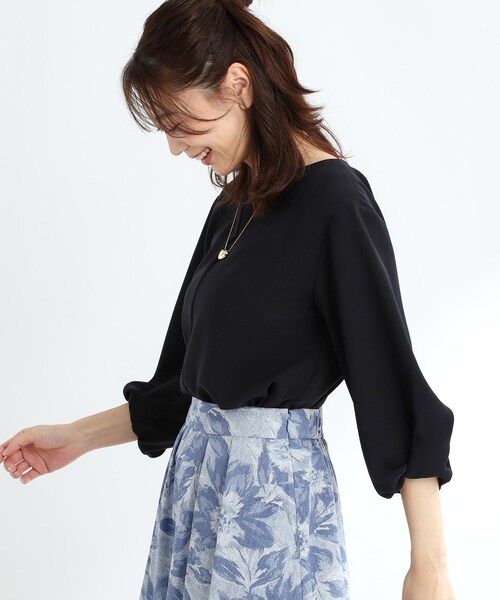 【夏SALE／UVカット／接触冷感／セットアップ可能】バックサテンブラウス Reflect｜【夏SALE/UVカット/接触冷感/セットアップ可能】バック