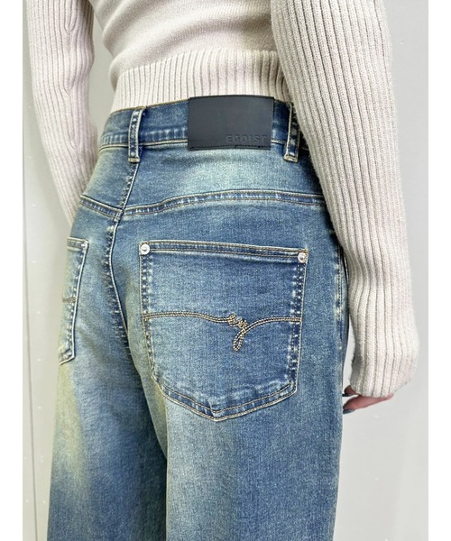 EGOIST（エゴイスト）の「ヴィンテージライク加工ワイドパンツ（デニムパンツ・レディース・ブラウン/ブルー・SS/S/M）」の10枚目の写真
