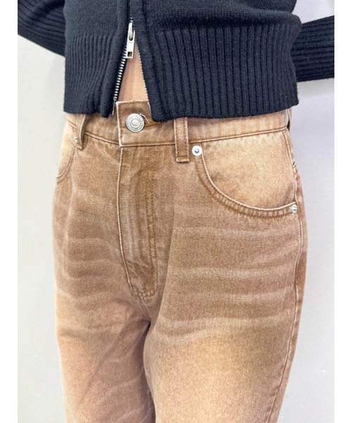 EGOIST（エゴイスト）の「ヴィンテージライク加工ワイドパンツ（デニムパンツ・レディース・ブラウン/ブルー・SS/S/M）」の11枚目の写真