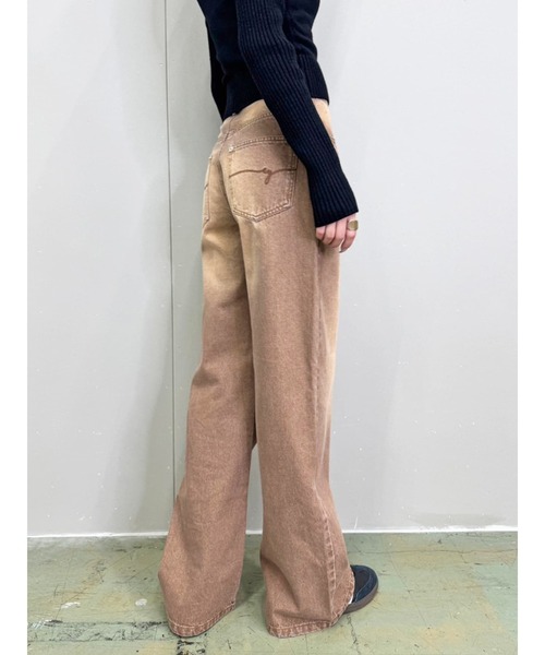 EGOIST（エゴイスト）の「ヴィンテージライク加工ワイドパンツ（デニムパンツ・レディース・ブラウン/ブルー・SS/S/M）」の14枚目の写真