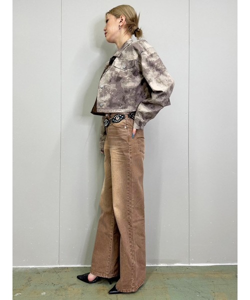 EGOIST（エゴイスト）の「ヴィンテージライク加工ワイドパンツ（デニムパンツ・レディース・ブラウン/ブルー・SS/S/M）」の19枚目の写真