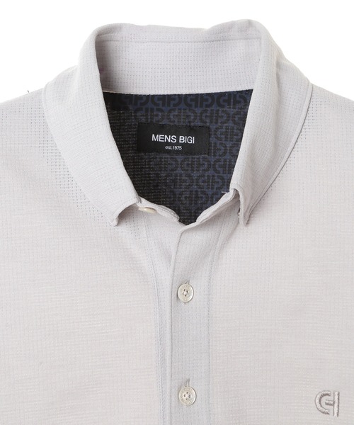MEN'S BIGI(メンズビギ)の「【COLE HAAN/コール ハーン】別注 メッシュジャージ素材ポロシャツ<吸水速乾><2WAYストレッチ>(ポロシャツ・メンズ・グレー/ブルー/ネイビー・01/02/03/04)」の4枚目の写真