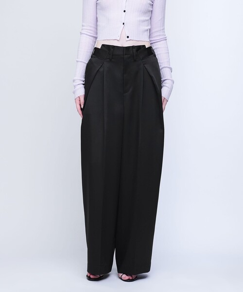 AEWEN MATOPH サテン タック パンツ　34 XS AEWEN MATOPH＞サテン タック パンツ（その他パンツ）｜AEWEN