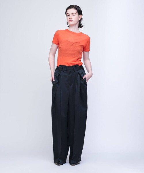 AEWEN MATOPH ポリエステルニットハーフパンツ AEWEN MATOPH＞サテン タック パンツ（その他パンツ）｜AEWEN