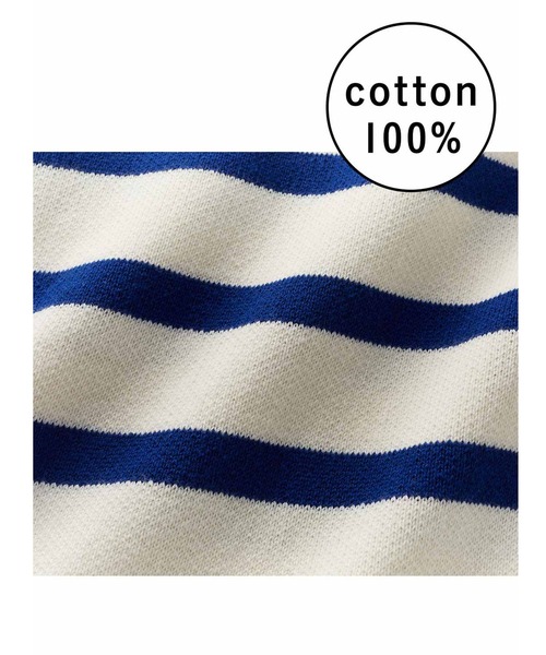 Live in comfort（リブインコンフォート）の「リブ　イン　コンフォート　スウェット感覚で着られる　コットン１００％のニットトップス（ニット/セーター・レディース・ピンク/ホワイト×ブルー/ネイビー・LL/L/M/3L/4L/S）」の6枚目の写真