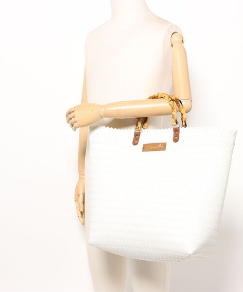 Maunaloa（マウナロア）の「【Maunaloa】ハンドルかごバッグ L（かごバッグ・レディース・グレー/ホワイト/ブラックミックス/ブルー系その他・FREE）」の8枚目の写真