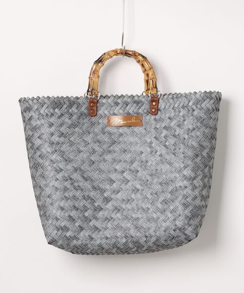 Maunaloa（マウナロア）の「【Maunaloa】ハンドルかごバッグ L（かごバッグ・レディース・グレー/ホワイト/ブラックミックス/ブルー系その他・FREE）」の9枚目の写真