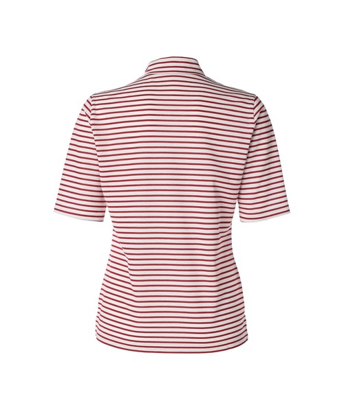 ZOY(ゾーイ)の「WOMENS 先染めボーダー 半袖シャツ(Tシャツ/カットソー・レディース・レッド・SMALL/MEDIUM/LARGE)」の2枚目の写真