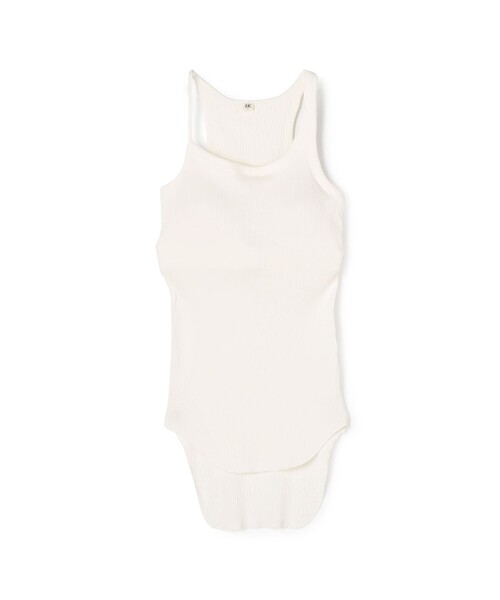 HAKUJI（ハクジ）の「HAKUJI Cotton asym TT（タンクトップ・レディース・ホワイト/ネイビー・FREE）」の2枚目の写真