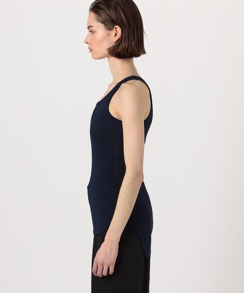 HAKUJI（ハクジ）の「HAKUJI Cotton asym TT（タンクトップ・レディース・ホワイト/ネイビー・FREE）」の5枚目の写真