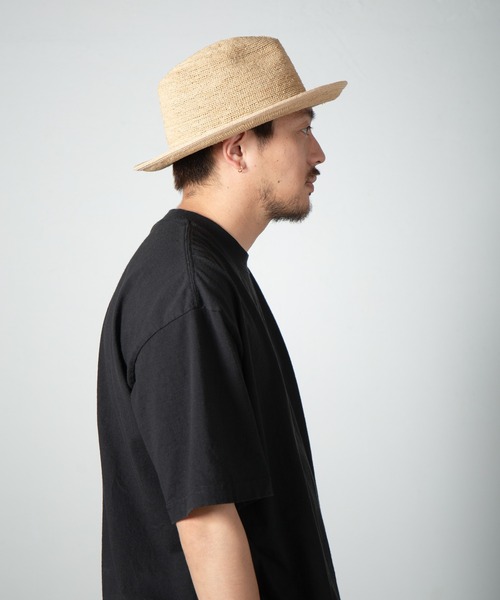 RACAL(ラカル)の「Rafia Crushable Fedora Hat / ラフィアクラッシャブルフェドラハット(ハット・メンズ・ナチュラル・MEDIUM/LARGE)」の6枚目の写真