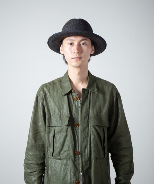 RACAL(ラカル)の「Rafia Crushable Fedora Hat / ラフィアクラッシャブルフェドラハット(ハット・メンズ・ナチュラル/ブラック・MEDIUM/LARGE)」の13枚目の写真
