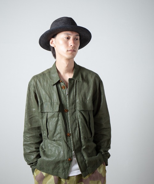 RACAL(ラカル)の「Rafia Crushable Fedora Hat / ラフィアクラッシャブルフェドラハット(ハット・メンズ・ナチュラル/ブラック・MEDIUM/LARGE)」の14枚目の写真