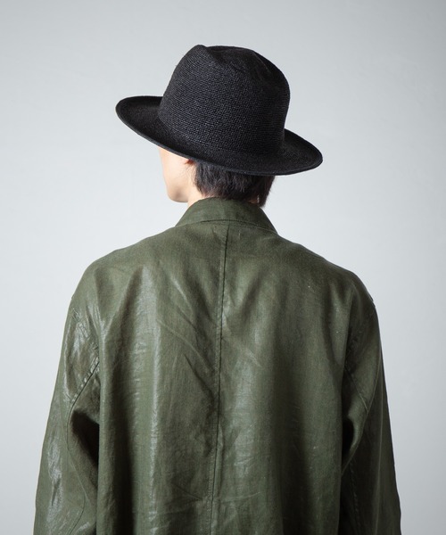 RACAL(ラカル)の「Rafia Crushable Fedora Hat / ラフィアクラッシャブルフェドラハット(ハット・メンズ・ナチュラル/ブラック・MEDIUM/LARGE)」の17枚目の写真