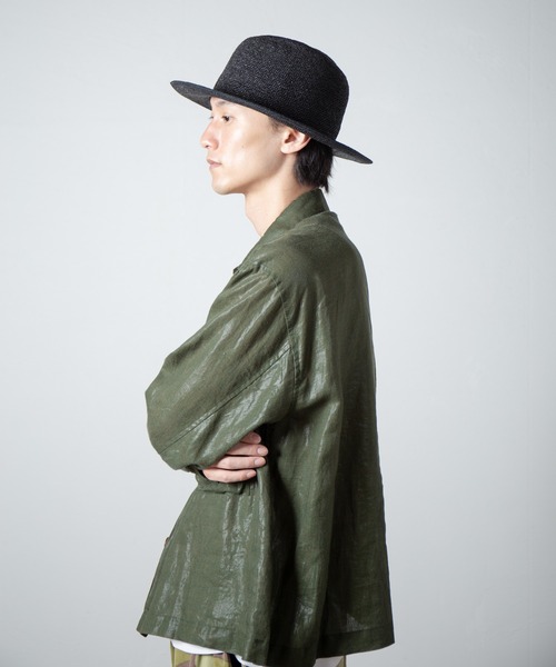RACAL(ラカル)の「Rafia Crushable Fedora Hat / ラフィアクラッシャブルフェドラハット(ハット・メンズ・ナチュラル/ブラック・MEDIUM/LARGE)」の18枚目の写真
