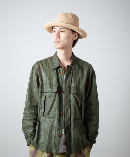 RACAL(ラカル)の「Rafia Crushable Fedora Hat / ラフィアクラッシャブルフェドラハット(ハット・メンズ・ナチュラル/ブラック・MEDIUM/LARGE)」の21枚目の写真