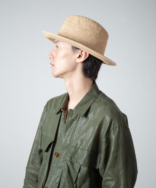 RACAL(ラカル)の「Rafia Crushable Fedora Hat / ラフィアクラッシャブルフェドラハット(ハット・メンズ・ナチュラル/ブラック・MEDIUM/LARGE)」の22枚目の写真