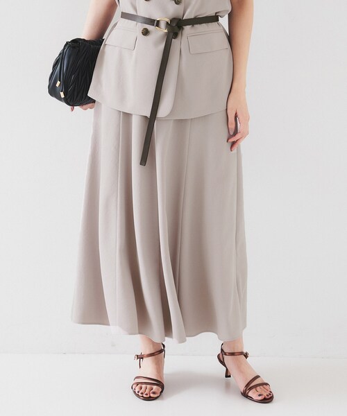 UNTITLED（アンタイトル）の「【セットアップ可/接触冷感/イージーケア】リラクミスト フレアスカート（スカート・レディース・チャコールグレー/ブラック/ベージュ/ネイビー・01/02/03/04/42/44/46/48/50/00）」の3枚目の写真