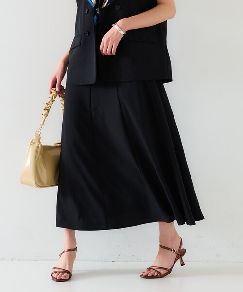 UNTITLED（アンタイトル）の「【セットアップ可/接触冷感/イージーケア】リラクミスト フレアスカート（スカート・レディース・チャコールグレー/ブラック/ベージュ/ネイビー・01/02/03/04/42/44/46/48/50/00）」の22枚目の写真